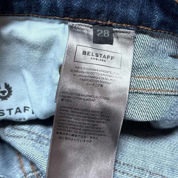 Belstaff Eastham Low Waist Slim Leg Blue Moto Denim Jeans Mens 28 - Picture 10 of 11